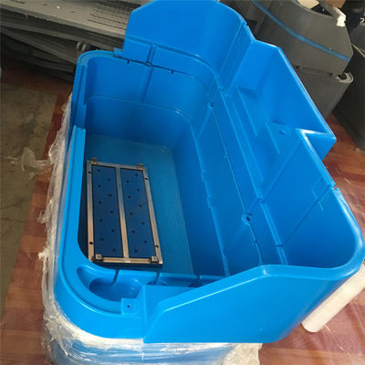 Molde plástico de la bañera del moldeado rotatorio plástico para el pequeño baño del animal doméstico del color azul con la pared doble del cambio del piso