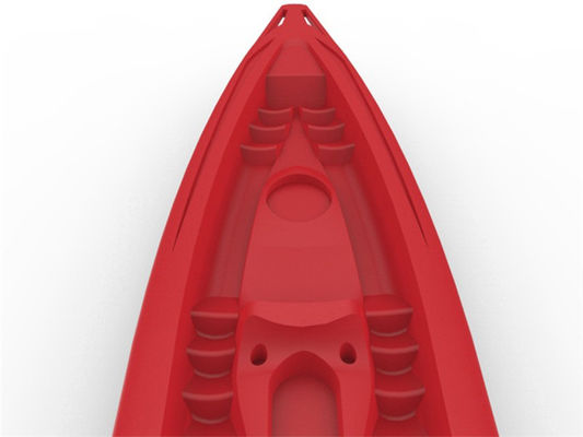 El plástico rojo del kajak del moldeado rotatorio se sienta en el kajak superior del MDPE con tamaño modificado para requisitos particulares cubierta doble de la tapa de la pared