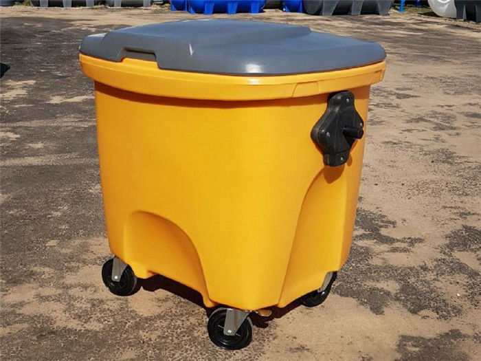 Cubo de la basura de un sólo recinto de la tapa 150L de la pieza de la resistencia a la corrosión LLDPE Rotomolded